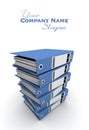 Blue ring binders on a pile Royalty Free Stock Photo
