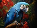 Blue Ring Neck Parrot Royalty Free Stock Photo