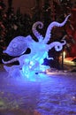 Blue Ring Octopus Ice Sculpture Royalty Free Stock Photo