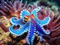 Blue ring octopus Royalty Free Stock Photo