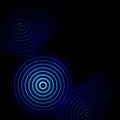 Blue rings sound waves oscillating, abstract background