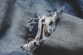 blue ripped jeans closeup picture Royalty Free Stock Photo