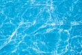 Blue ripped water in swimming pool with sunny reflections for background design Royalty Free Stock Photo