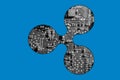 Ripple coin symbolic representation with circuit board Royalty Free Stock Photo