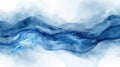 Blue Ripples: An Abstract Watercolor Wave Background Royalty Free Stock Photo