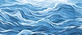 Blue ripples and water splashes waves surface flat style design vector illustration. Royalty Free Stock Photo