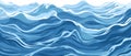 Blue ripples and water splashes waves surface flat style design vector illustration. Royalty Free Stock Photo