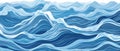 Blue ripples and water splashes waves surface flat style design vector illustration. Royalty Free Stock Photo