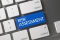 Blue Risk Assessment Key on Keyboard. 3D. Royalty Free Stock Photo