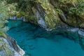 Blue River at Blue Pools track. South Island,New Zealand. Blue pool track is a short walk from State Highway 6, Haast Pas Royalty Free Stock Photo