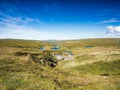 Blue river at green country in North Iceland Royalty Free Stock Photo