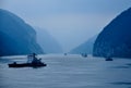 Blue river scene on the yangze river Royalty Free Stock Photo