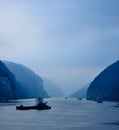 Blue river scene on the yangze river Royalty Free Stock Photo