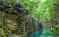 Blue river in Xcaret, Mexico Royalty Free Stock Photo