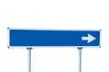 Blue Road Arrow Sign Guide Post Isolated