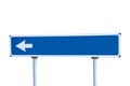 Blue Road Arrow Sign Isolated Guide Post