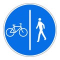 Blue road sign for pedestrians and cyclists Royalty Free Stock Photo