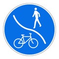 Blue road sign for pedestrians and cyclists Royalty Free Stock Photo