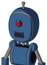 Blue Robot With Bubble Head And Dark Tooth Mouth And Angry Cyclops And Single Antenna