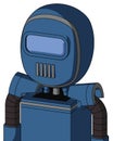 Blue Robot With Bubble Head And Vent Mouth And Large Blue Visor Eye