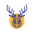 Deer Blue Line Logo Vector
