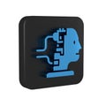 Blue Robot connected for maintenance icon isolated on transparent background. Artificial intelligence, machine learning