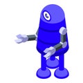 Blue robot icon isometric vector. Animal monster Royalty Free Stock Photo