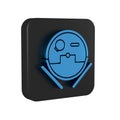 Blue Robot vacuum cleaner icon isolated on transparent background. Home smart appliance for automatic vacuuming, digital