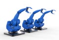 Blue robotic arms