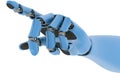 Blue robotic hand