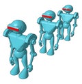 Blue robots, illustration, vector