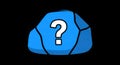 Blue Rock with Question Mark Royalty Free Stock Photo