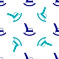 Blue Rocking chair icon isolated seamless pattern on white background. Vector Royalty Free Stock Photo