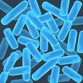 Blue rod-shaped bacilli bacteria close up view for your background. Royalty Free Stock Photo