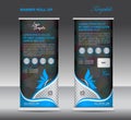 Blue Roll up banner, stand template, banner design Royalty Free Stock Photo