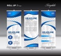 Blue Roll Up Banner template,banner design,advertisement