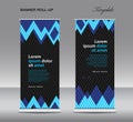 Blue Roll up banner template vector, advertisement, x-banner, poster, pull up design, display, layout , business flyer, web banner