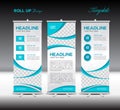 Blue Roll Up Banner template vector illustration Royalty Free Stock Photo