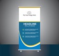 Blue Roll Up Standee template vector illustration, Backdrop Vector design.