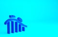 Blue Roller coaster icon isolated on blue background. Amusement park. Childrens entertainment playground, recreation Royalty Free Stock Photo