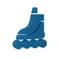 Blue Roller skate icon isolated on transparent background.