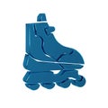 Blue Roller skate icon isolated on transparent background.