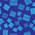 Blue Rolling paper icon isolated seamless pattern on blue background. Vector Illustration Royalty Free Stock Photo