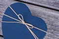 Blue romantic heart shaped gift box.