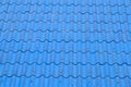 Blue roof tiles or shingles on house as background image Royalty Free Stock Photo