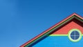 Blue roof top in Magdalein island in Canada