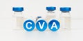 On the blue roofs of the injections it says - CVA