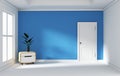 Mock up Blue room -Beautiful room, Empty room , Modern bright interior. 3D rendering Royalty Free Stock Photo