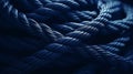 Blue rope close-up macro shot, abstract industrial background Royalty Free Stock Photo