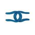 Blue Rope tied in a knot icon isolated on transparent background. Royalty Free Stock Photo